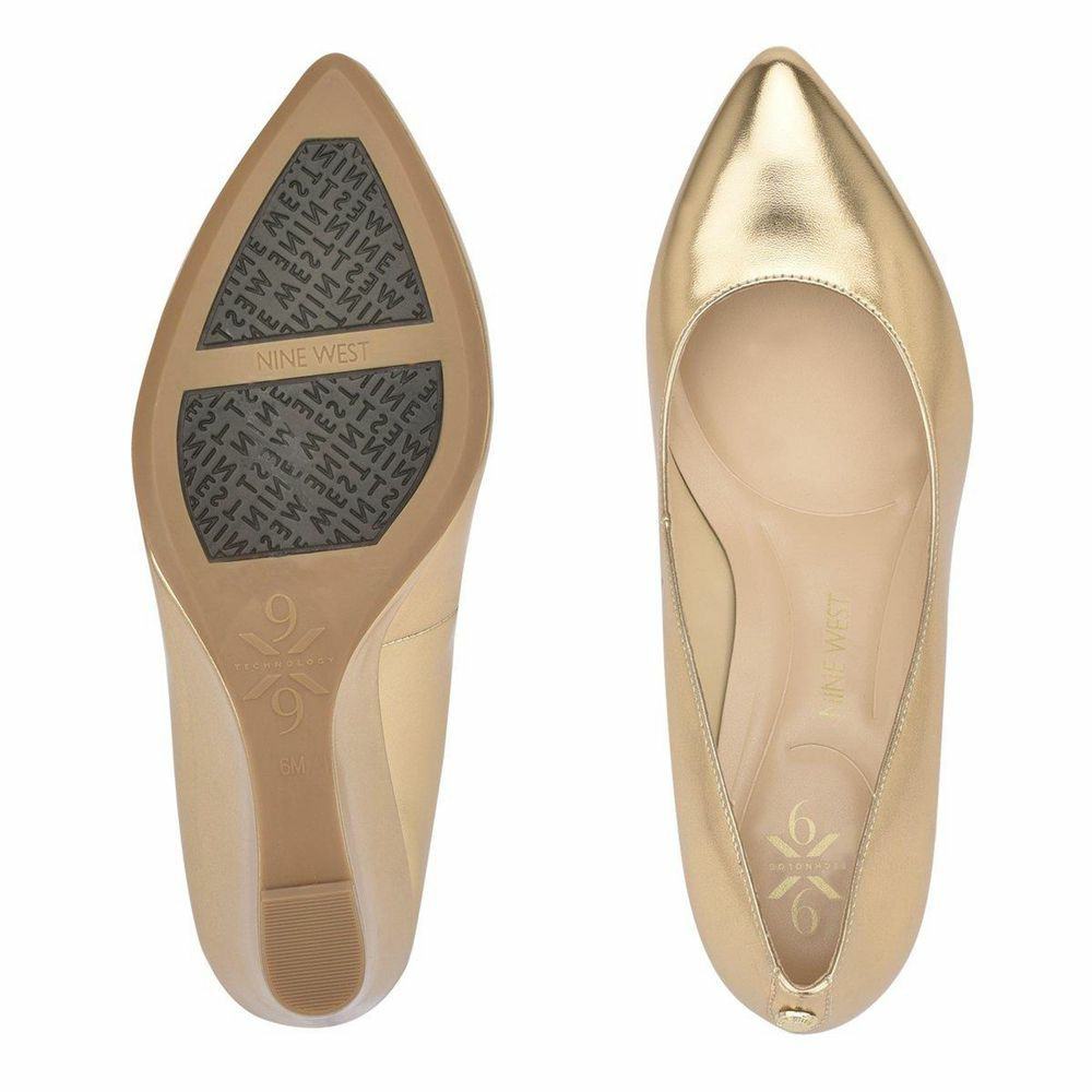 Nine west best sale gold flats